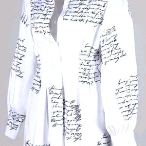 CBR White Oversized Cinch Waist Slogan Shirt Dress